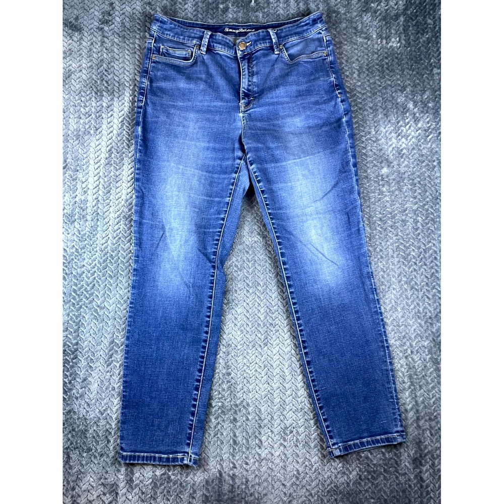 Tommy Bahama Jeans Womens 12x28 Blue Denim Medium Wash High Rise Straight Leg